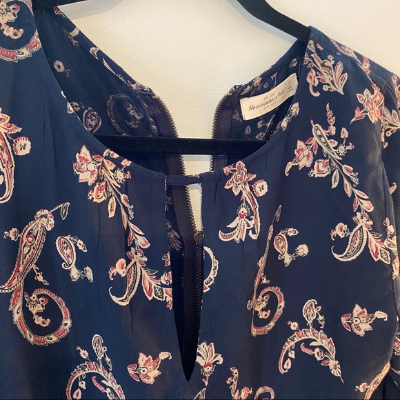 Navy print dress - Picture 2 of 5